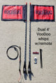 Kawasaki Mule / Teryx Dual VooDoo Lighted Whips W/ Remote by Sick-Stick